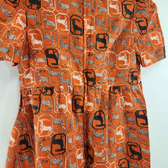Handmade Year of the Rabbit Girls Orange Dress Vintage - Picture 5 of 8